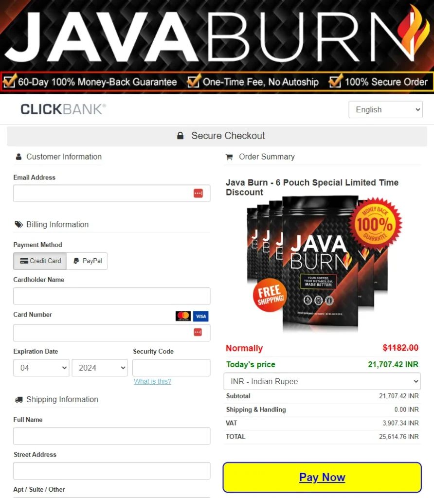 Java Burrn checkout
